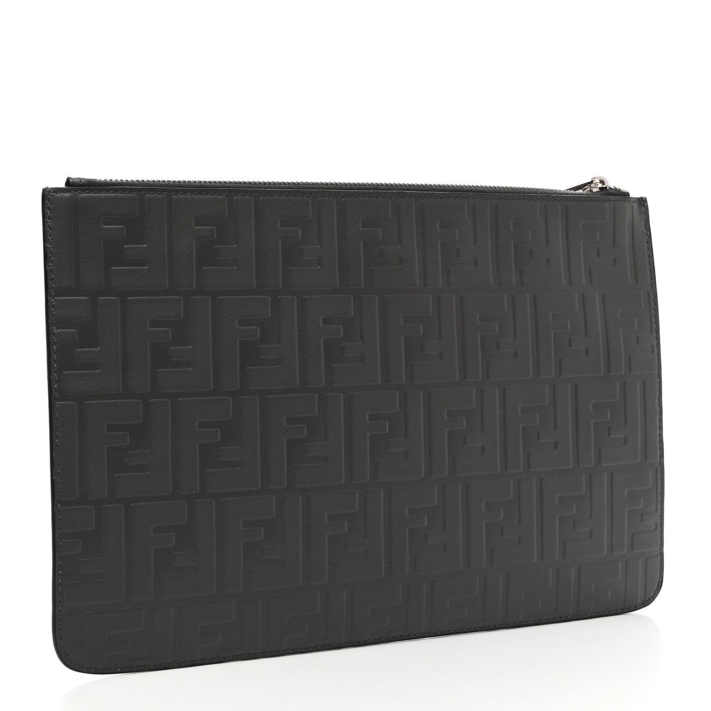 Cuero | Vitello Grace FF Embossed Pouch Black
