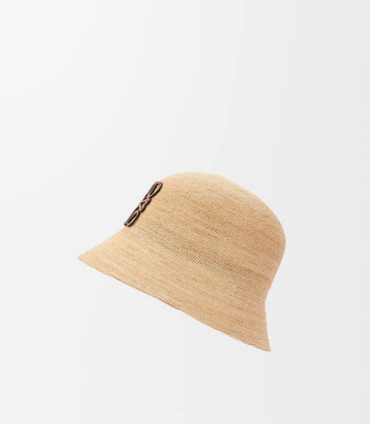 Cuero | Bucket hat in raffia and calfskin