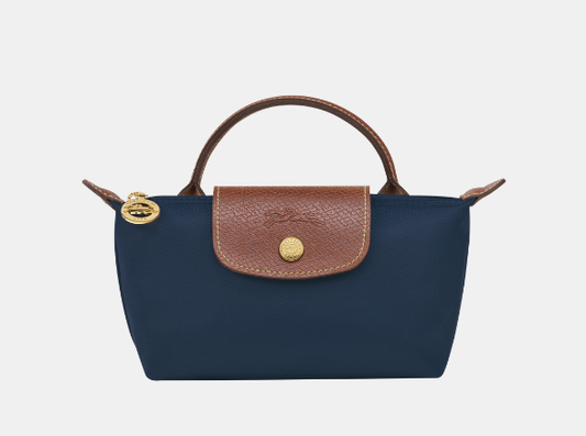 Cuero | Le Pliage Pouch with handle Navy