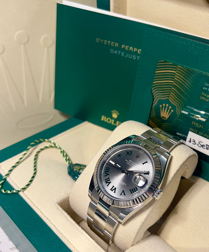 Cuero | Datejust 41 126334 WIMBLEDON NEW 2024