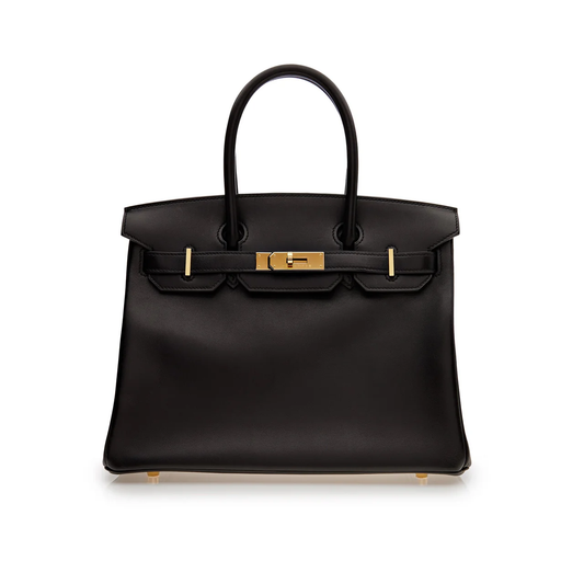 Cuero | Birkin Black Leather Gold Hardware