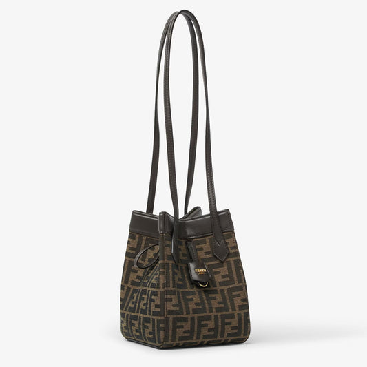 Cuero | Origami Mini Brown FF jacquard fabric mini bag