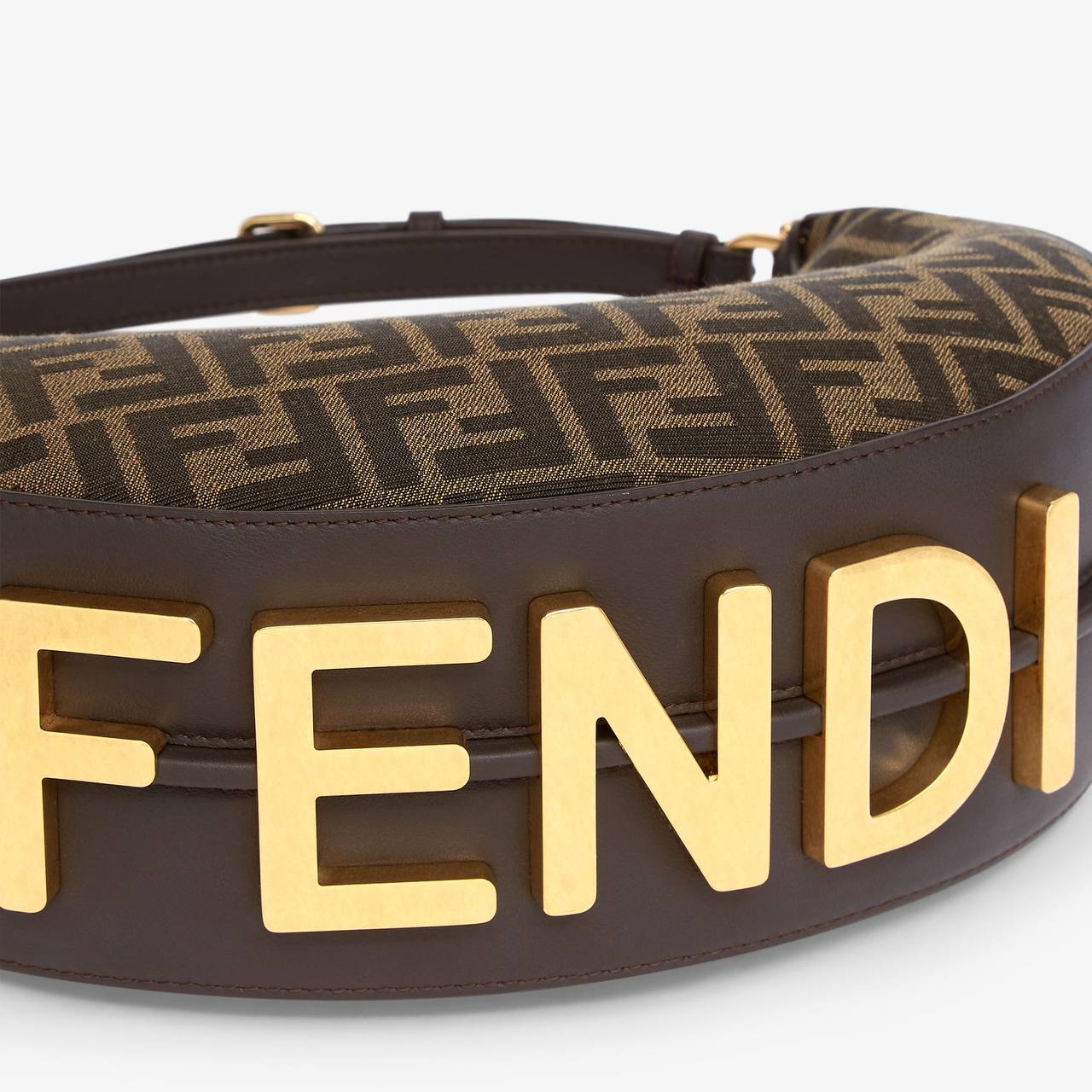 Cuero | Fendigraphy Small Brown FF fabric bag