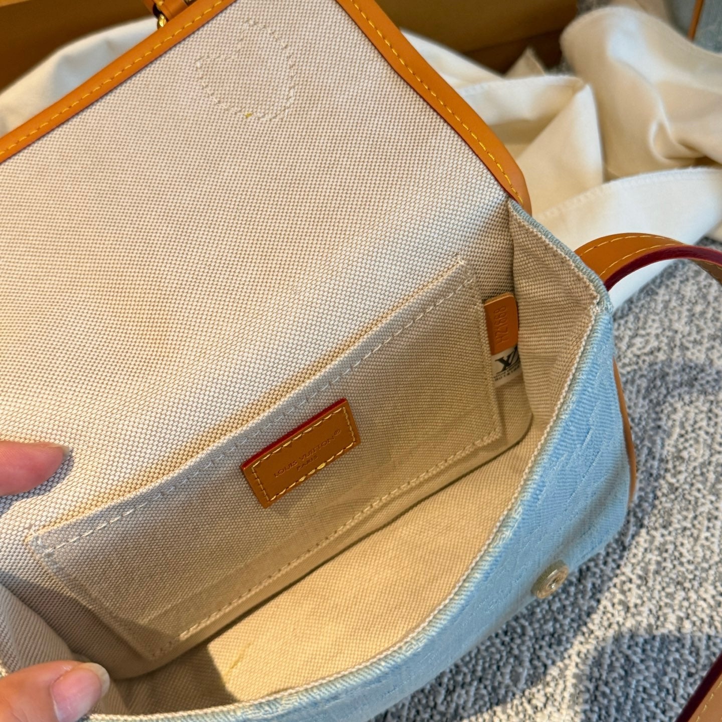 Cuero | Monogram Denim Satchel Bag