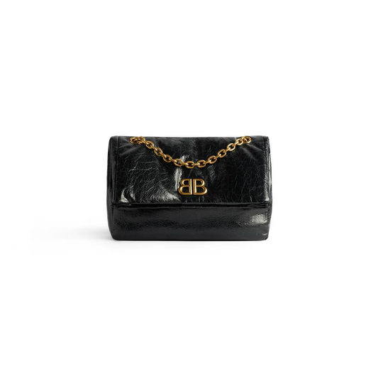 Cuero | Women's Monaco Small Chain Bag in Black