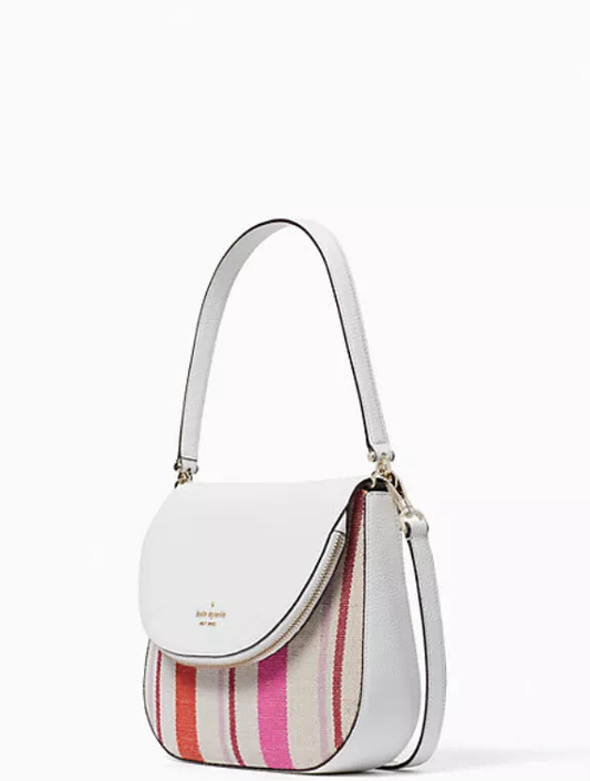 Cuero | Original Kate Spade New York Leila Striped Canvas Shoulder Bag