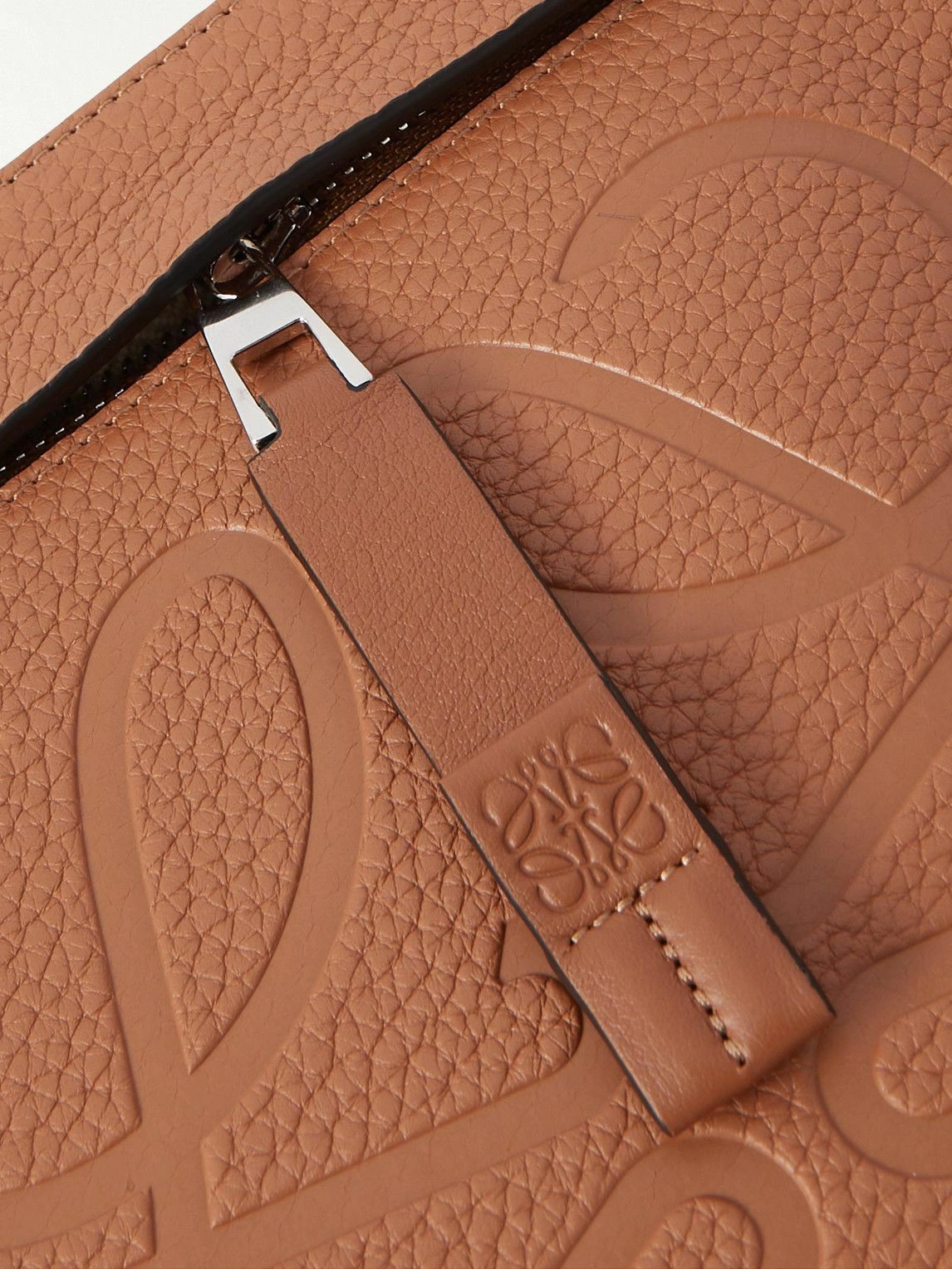 Cuero | Brand T Logo-Debossed Full-Grain Leather Pouch