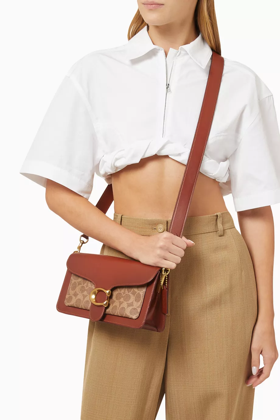 Cuero | Tabby 26 Signature-print Shoulder Bag in Coated-canvas & Leather