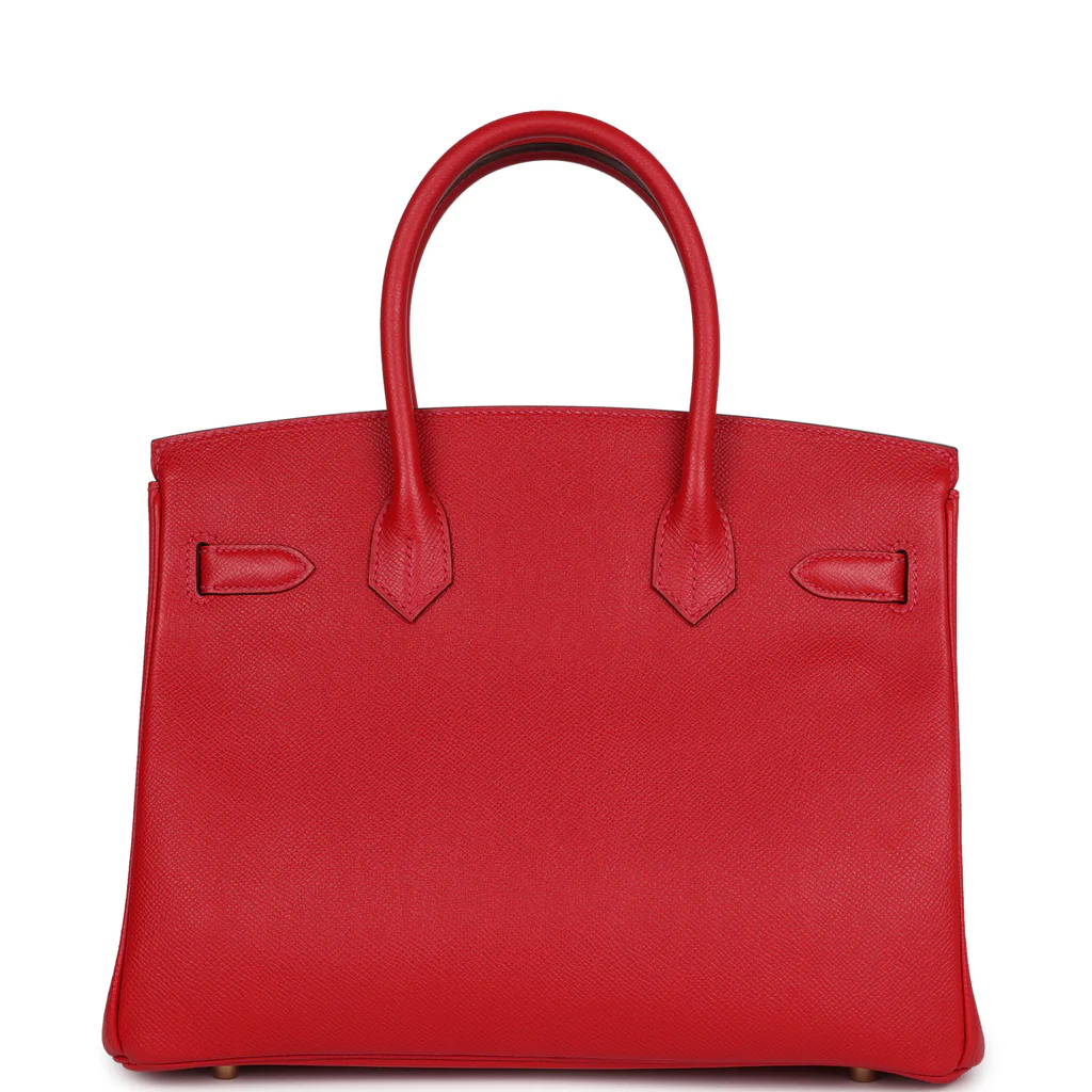 Cuero | Birkin Red Leather Gold Hardware