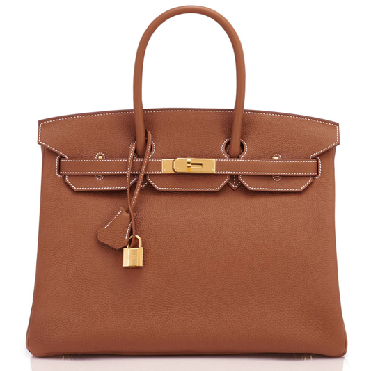 Cuero | Birkin Camel Leather Gold Hardware