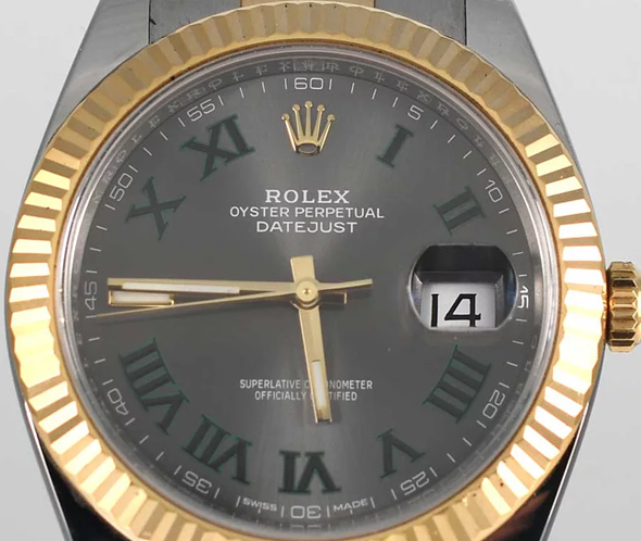 Cuero | Datejust 41 Wimbledon Fullset - oyster lunette cannelée Ref 126333