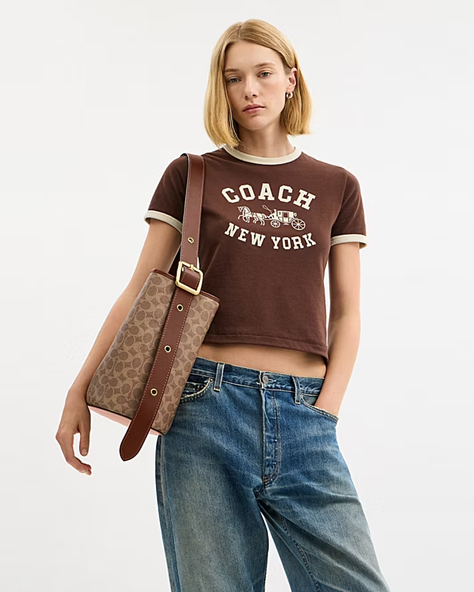 Cuero | BLEECKER BUCKET BAG IN SIGNATURE CANVAS