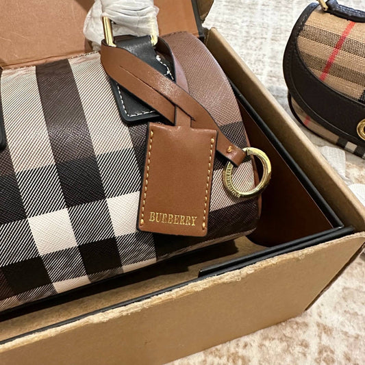 Cuero | mini check padlock tote bag