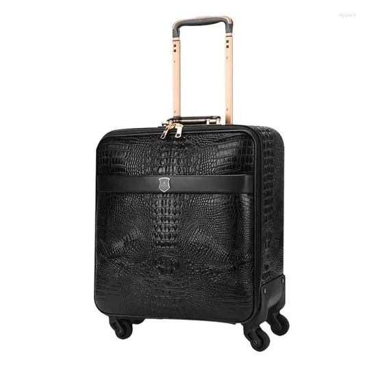 Cuero | 3 PCS Suitcases High Quality PU Crocodile Pattern Suitcase Trolley Luggage