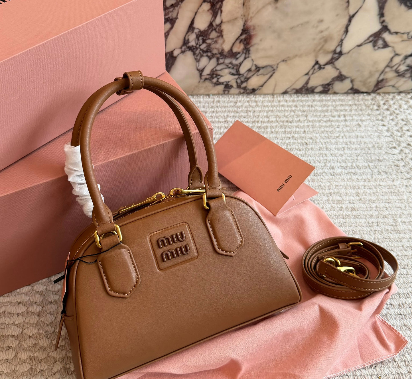 Cuero | Embossed Logo Mini Dome Bag