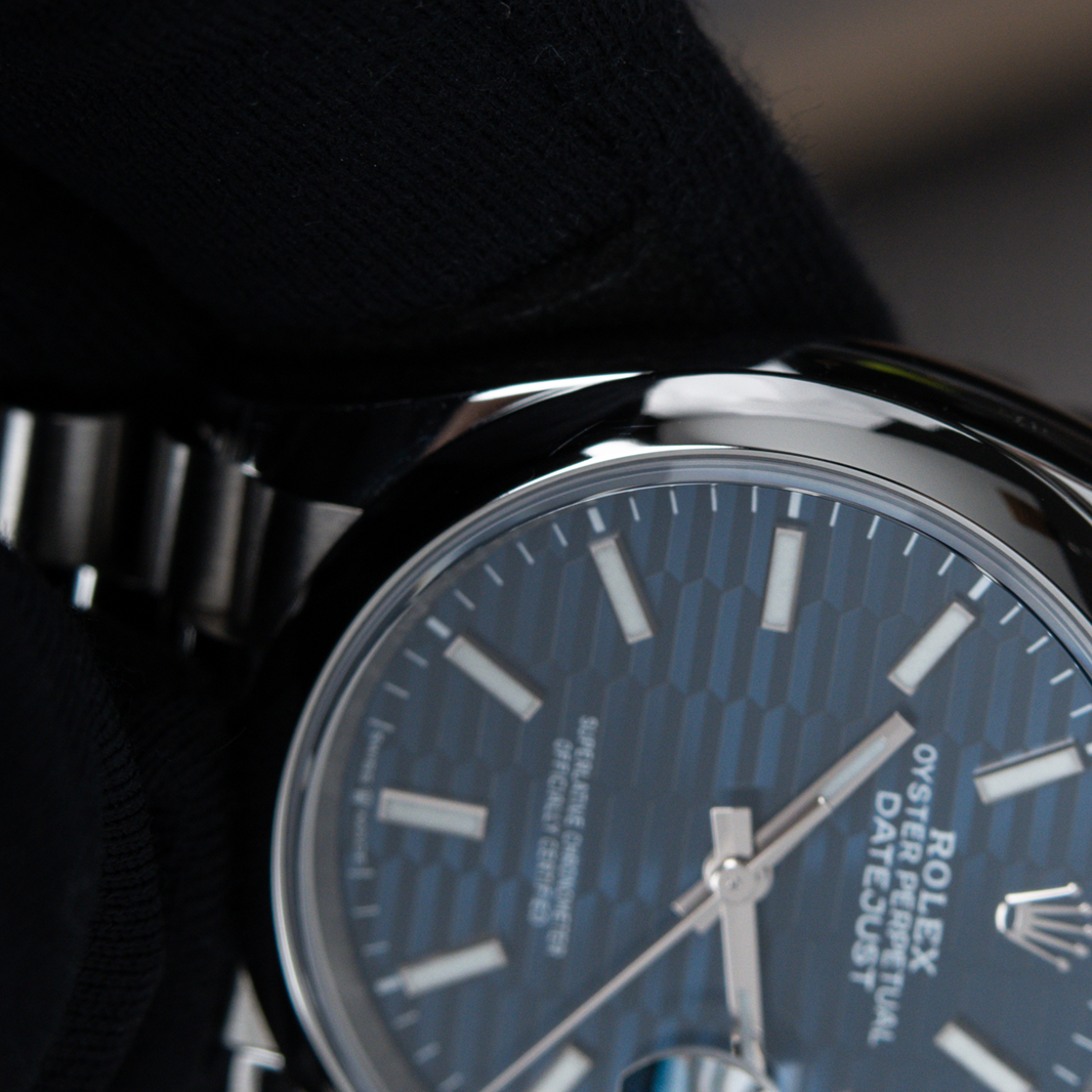 Cuero | Datejust 36 Blue Fluted Motif Dial 2022 Jubilee Smooth Bezel Steel