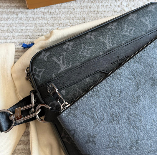 Cuero | Black Monogram 3-in-1 Messenger Bag
