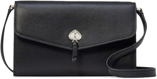 Cuero | Original Kate Spade Marti Leather Flap Wallet Crossbody Black