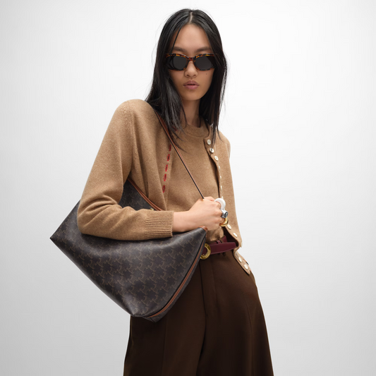 Cuero | SOFT SHOPPER BAG IN Triomphe Canvas and Calfskin