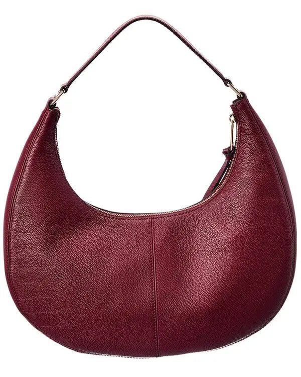 Cuero | Burgundy Leather Crescent Hobo Bag