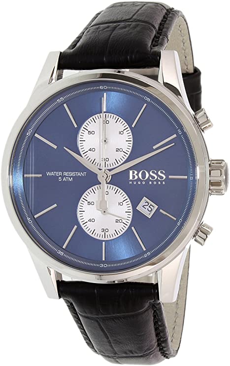 Cuero | Original Hugo Boss Men's Blue Dial Leather Band Watch 1513283