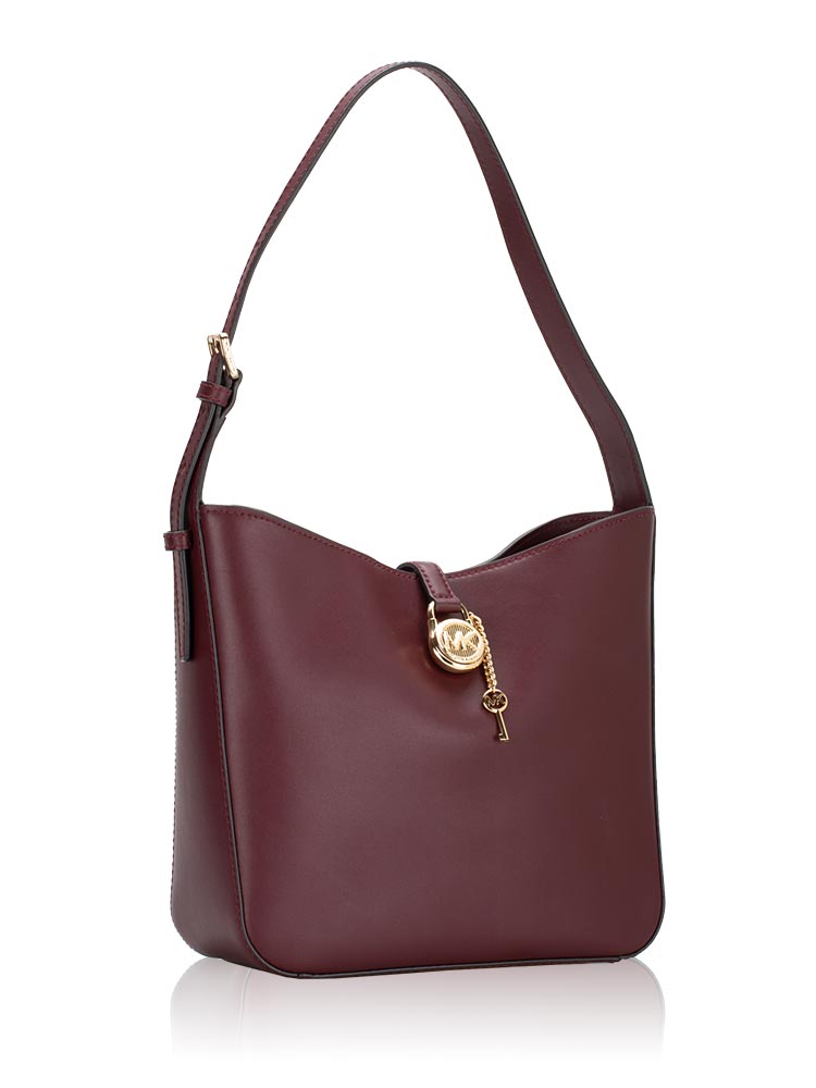 Cuero | Lyra Leather Small Bucket Bag Oxblood