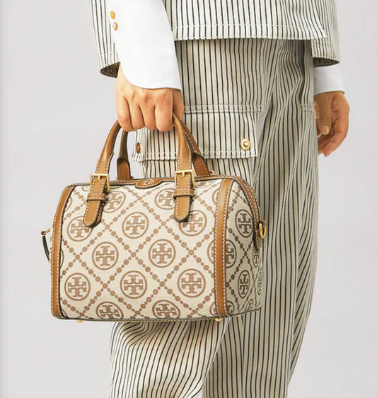 Cuero | Mini Monogram Jacquard Barrel Bag