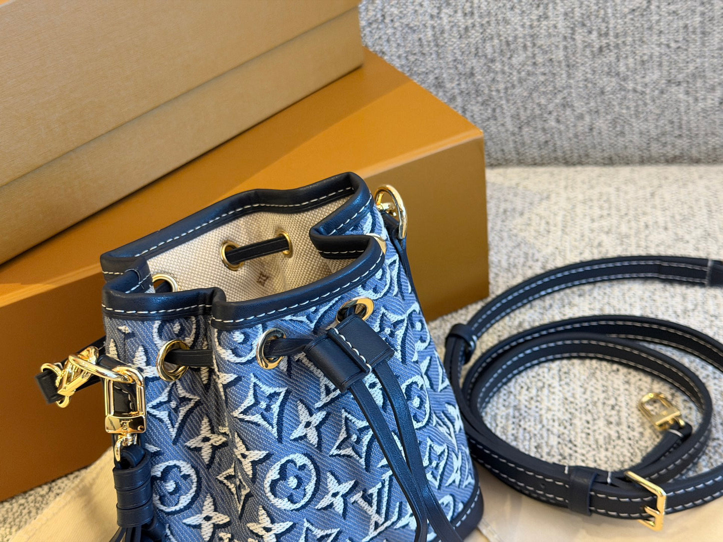 Cuero | Monogram Jacquard Mini Bucket Bag
