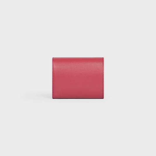 Cuero | SMALL WALLET TRIOMPHE IN SHINY CALFSKIN LIPSTICK