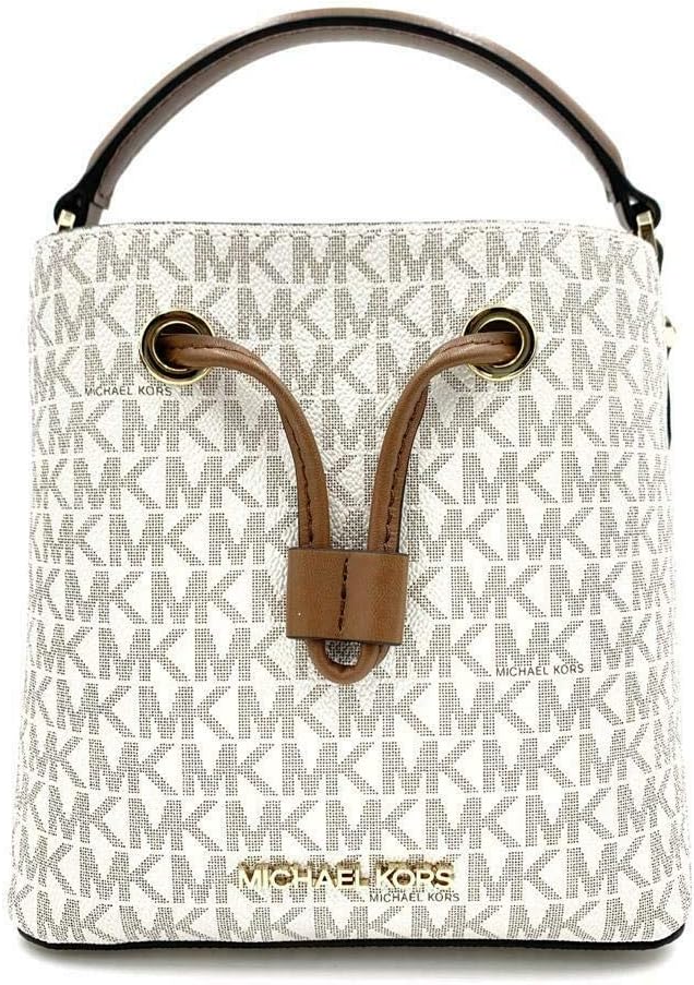 Cuero | SURI Small Logo Bucket Crossbody Black Signature Canvas