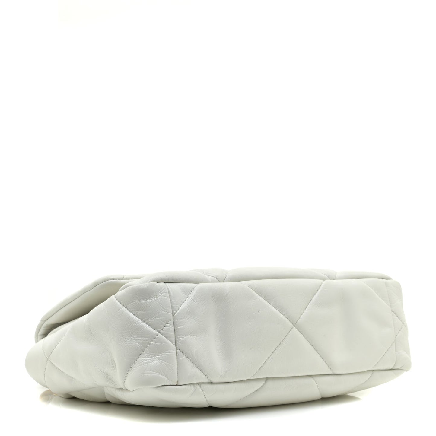 Cuero | Lambskin Quilted Medium 19 Flap White Bag