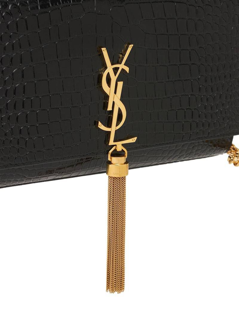Cuero | SMALL KATE CROC EMBOSSED LEATHER BAG