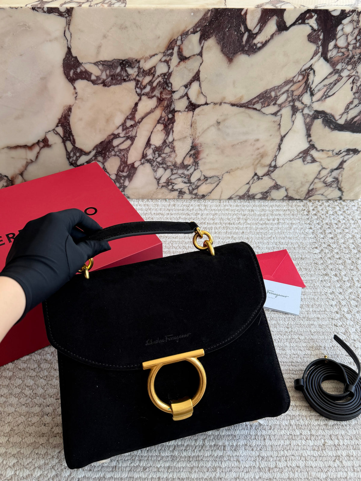 Cuero | Suede Top Handle Bag