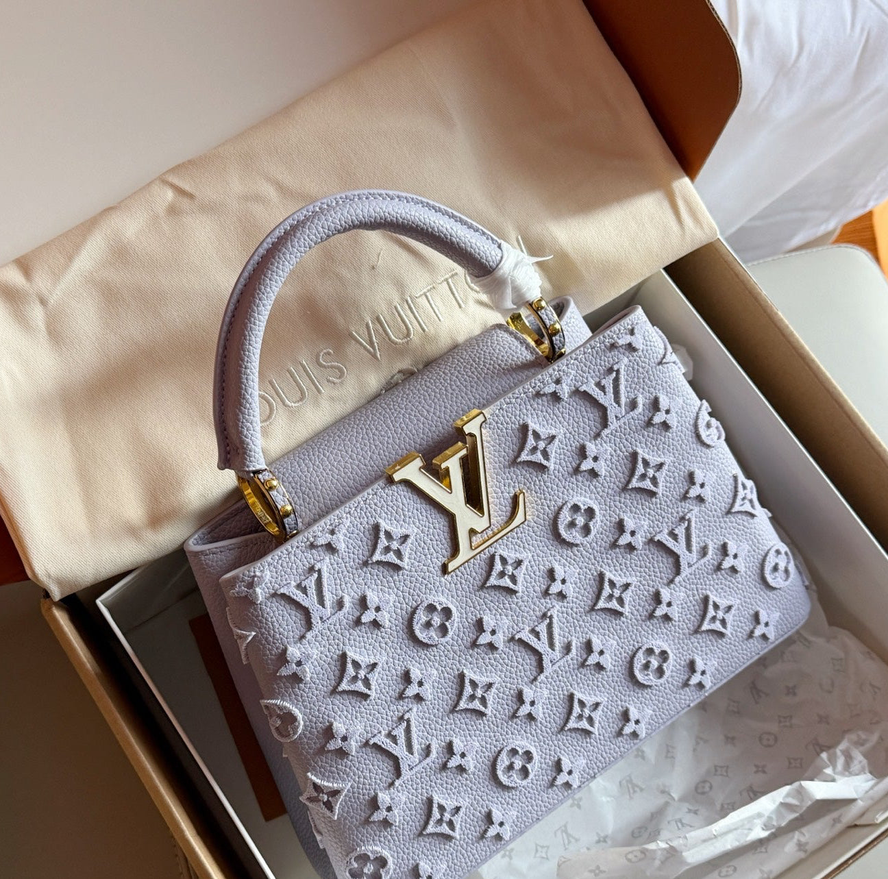 Cuero | Embossed Monogram Top-Handle Bag
