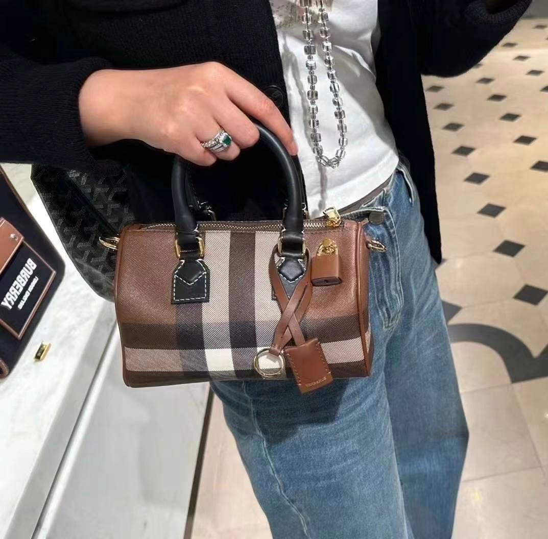 Cuero | mini check padlock tote bag