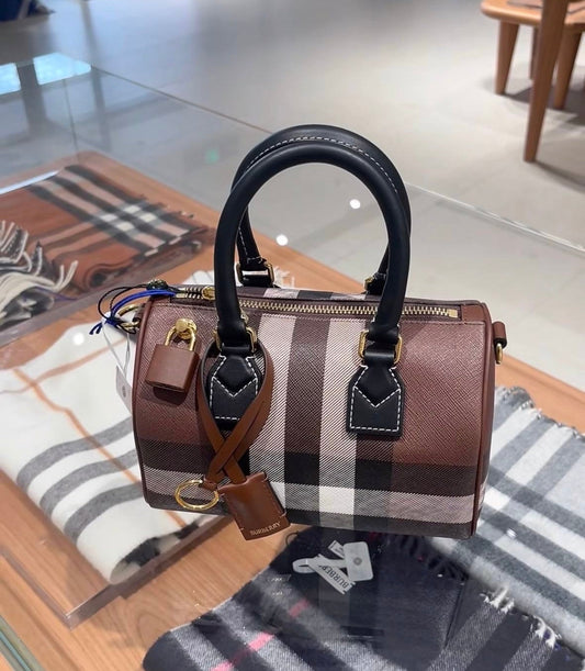 Cuero | mini check padlock tote bag