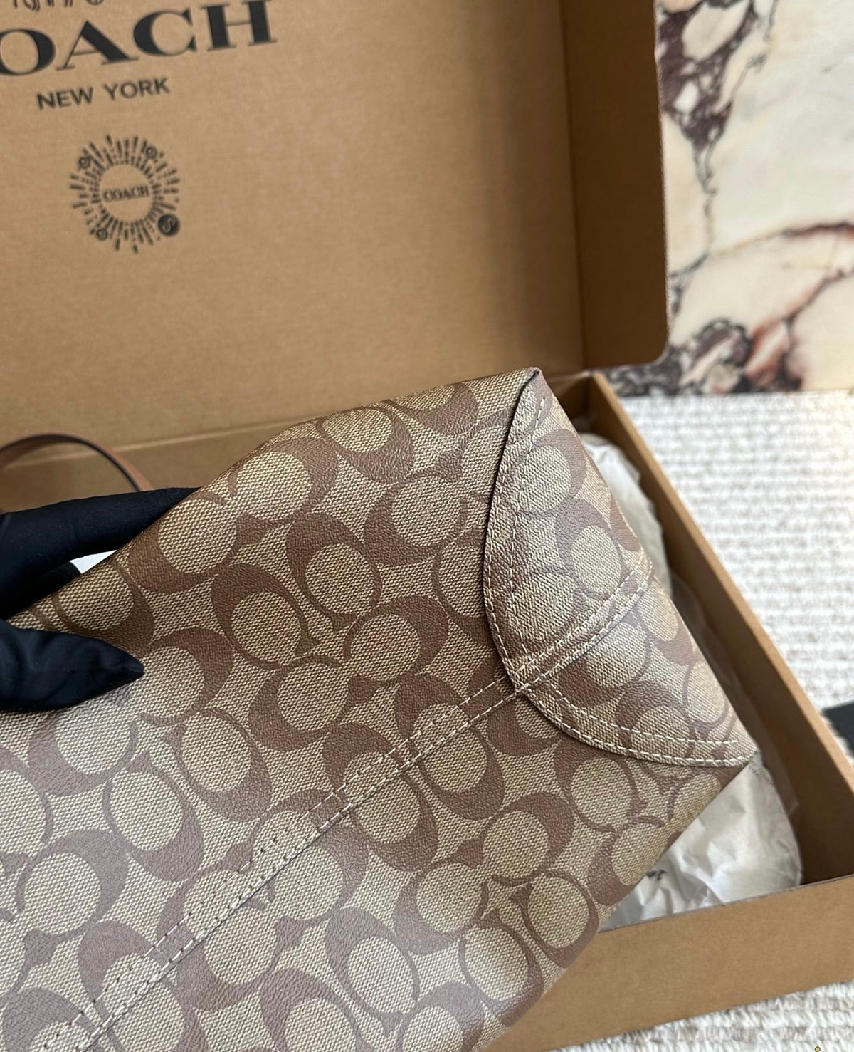 Cuero | Signature Monogram Open Tote - Khaki