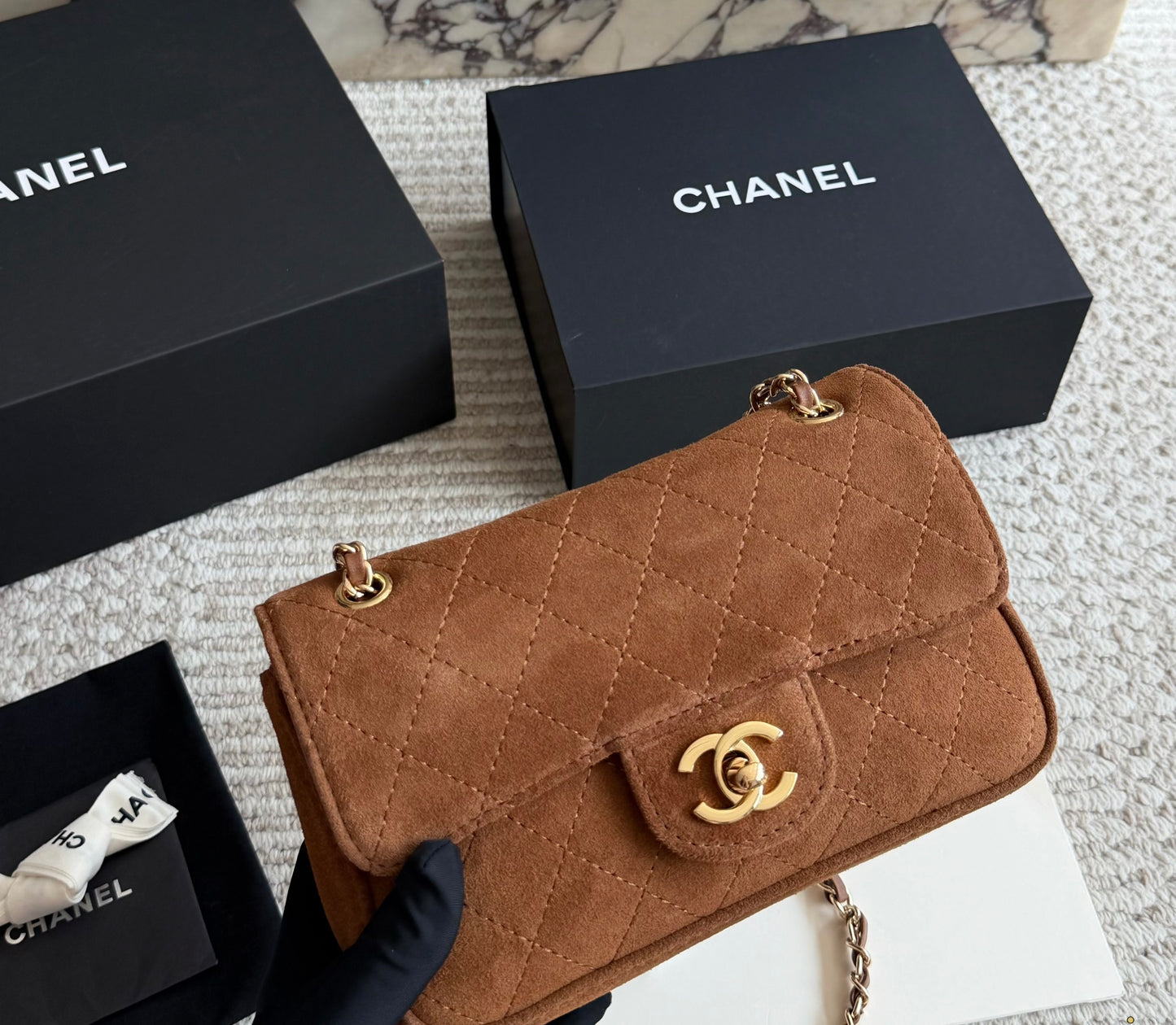 Cuero | Quilted Suede Flap Bag