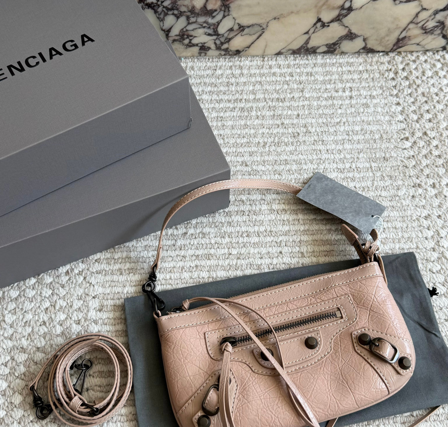Cuero | Crackle Leather Mini Shoulder Bag