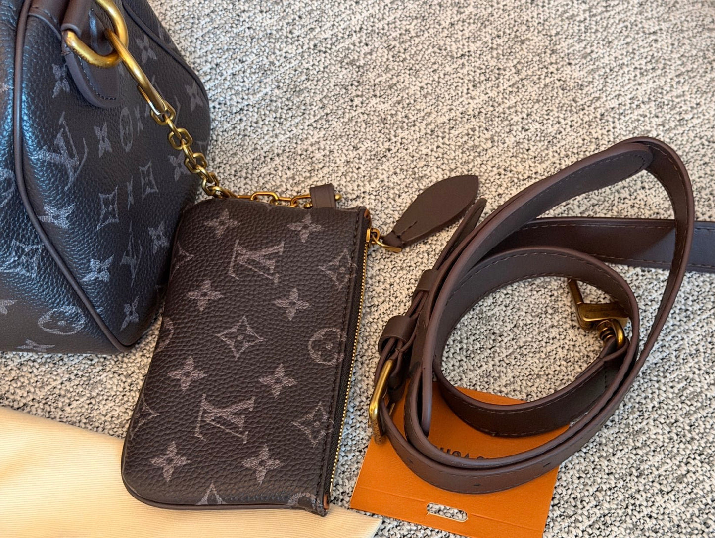 Cuero | Dark Brown Monogram Duffle Bag