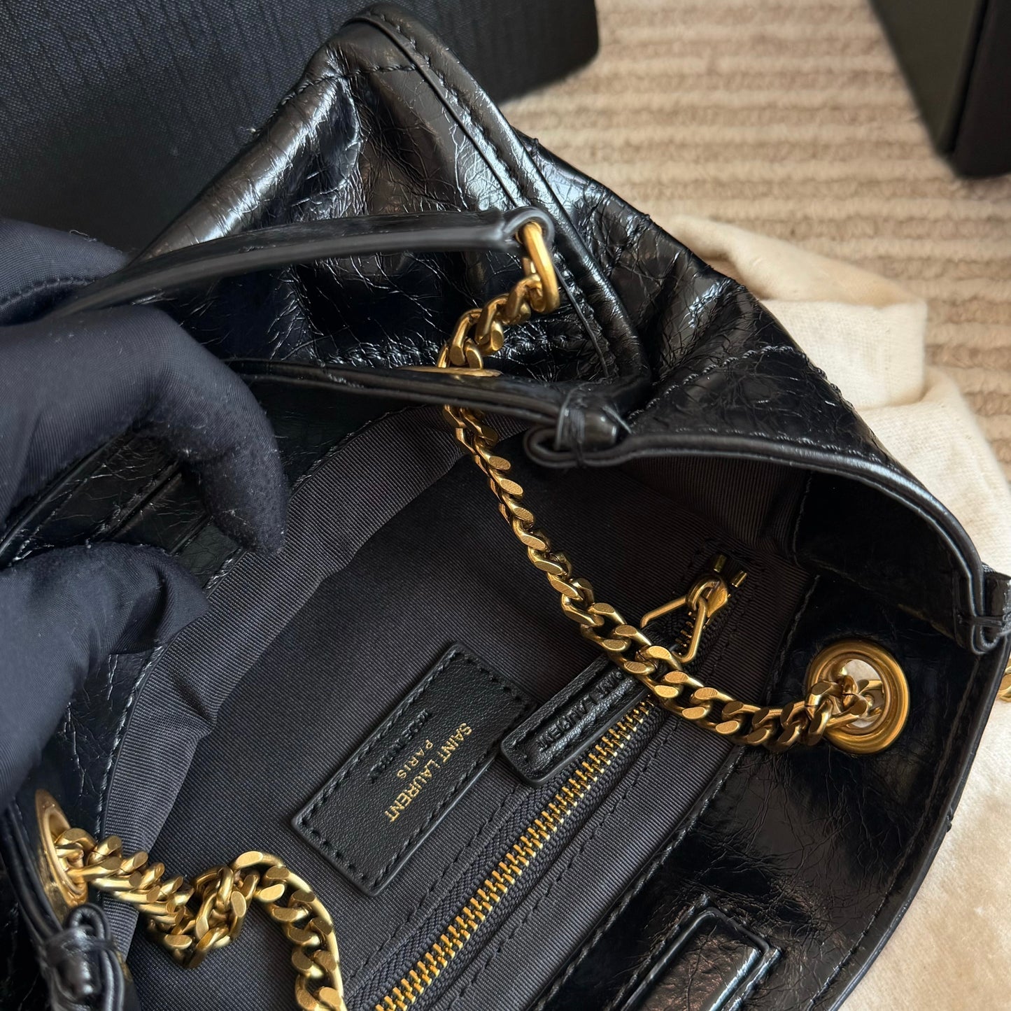 Cuero | Chevron Quilted Chain Tote