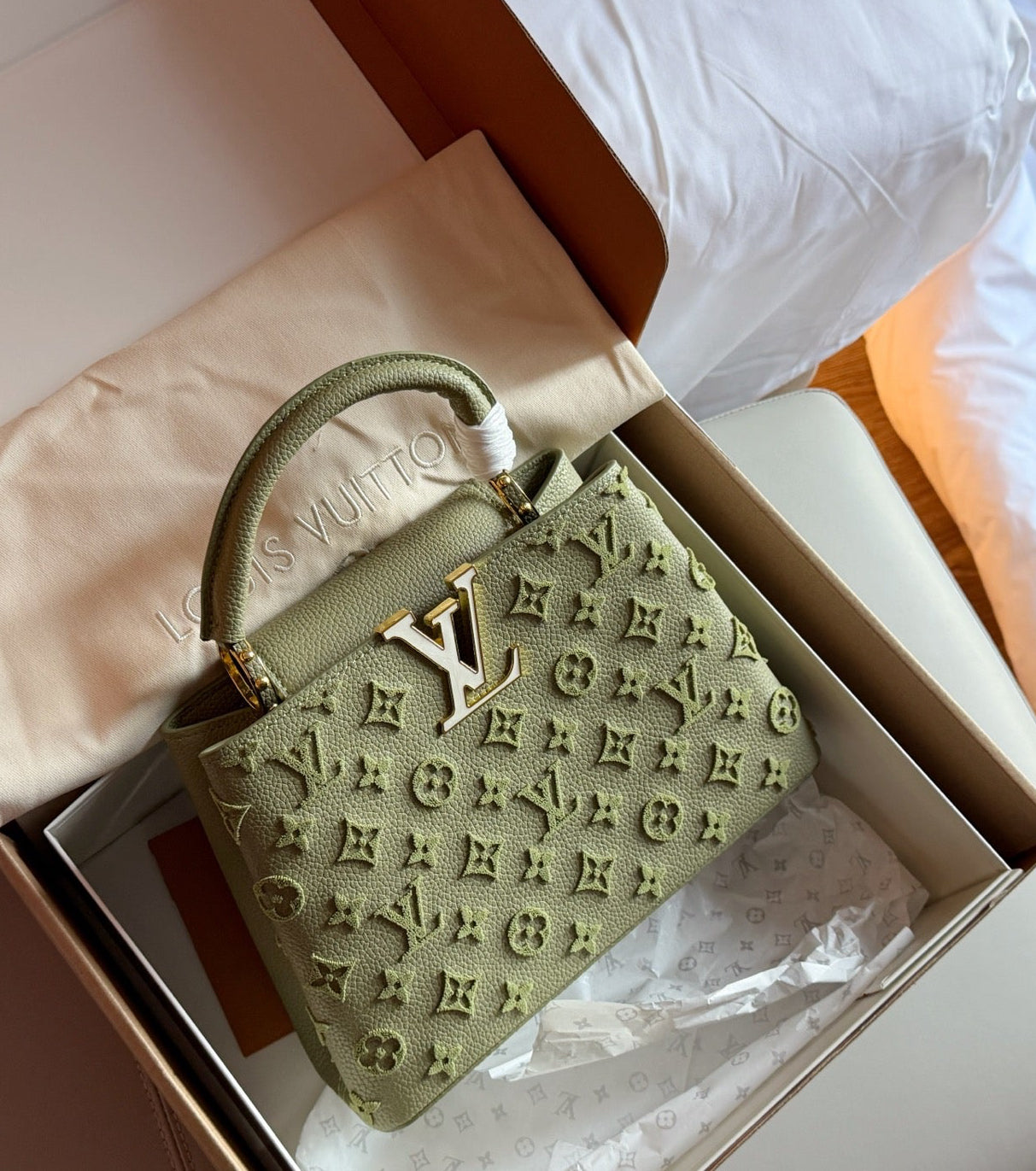 Cuero | Embossed Monogram Top-Handle Bag