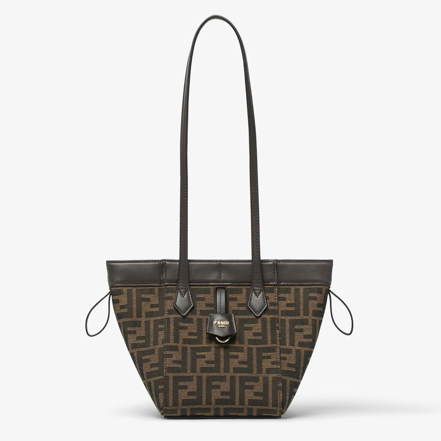Cuero | Origami Mini Brown FF jacquard fabric mini bag
