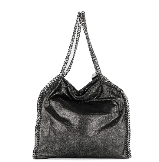 Cuero | Metallic Black Falabella Bag