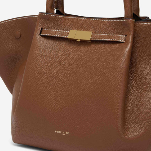 Cuero | Demellier The Midi New York Grain Ecru Stitching