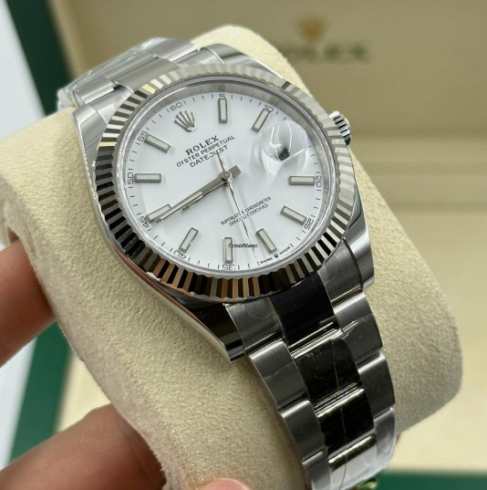 Cuero | Datejust 41 126334 White index Oyster