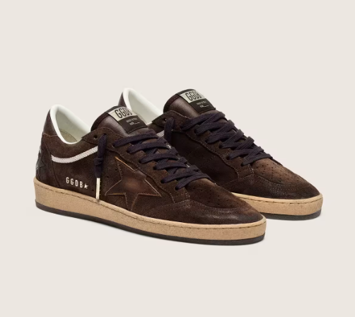 Cuero | Women's Ball Star in brown suede with brown leather star and heel tab