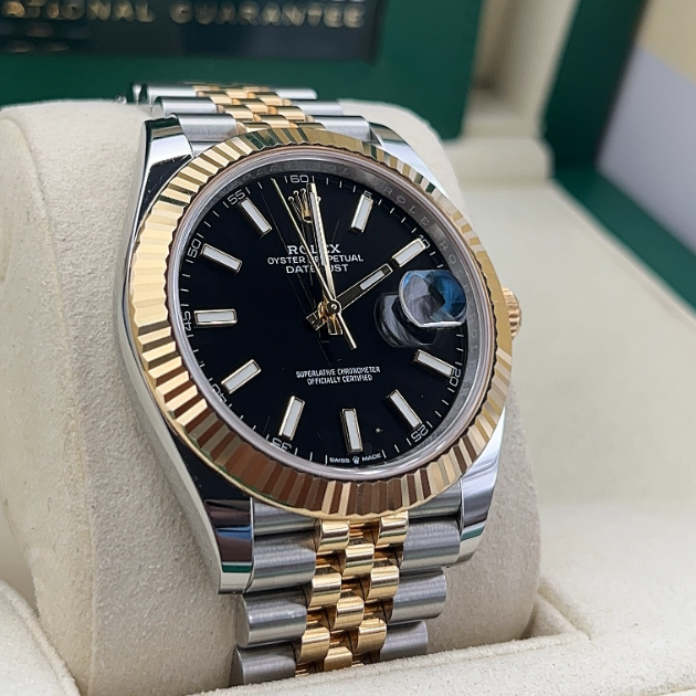 Cuero | Datejust 41 Yellow Gold Two tone Black Dial