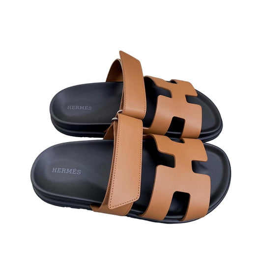 Cuero | Chypre Camel Sandals Slides