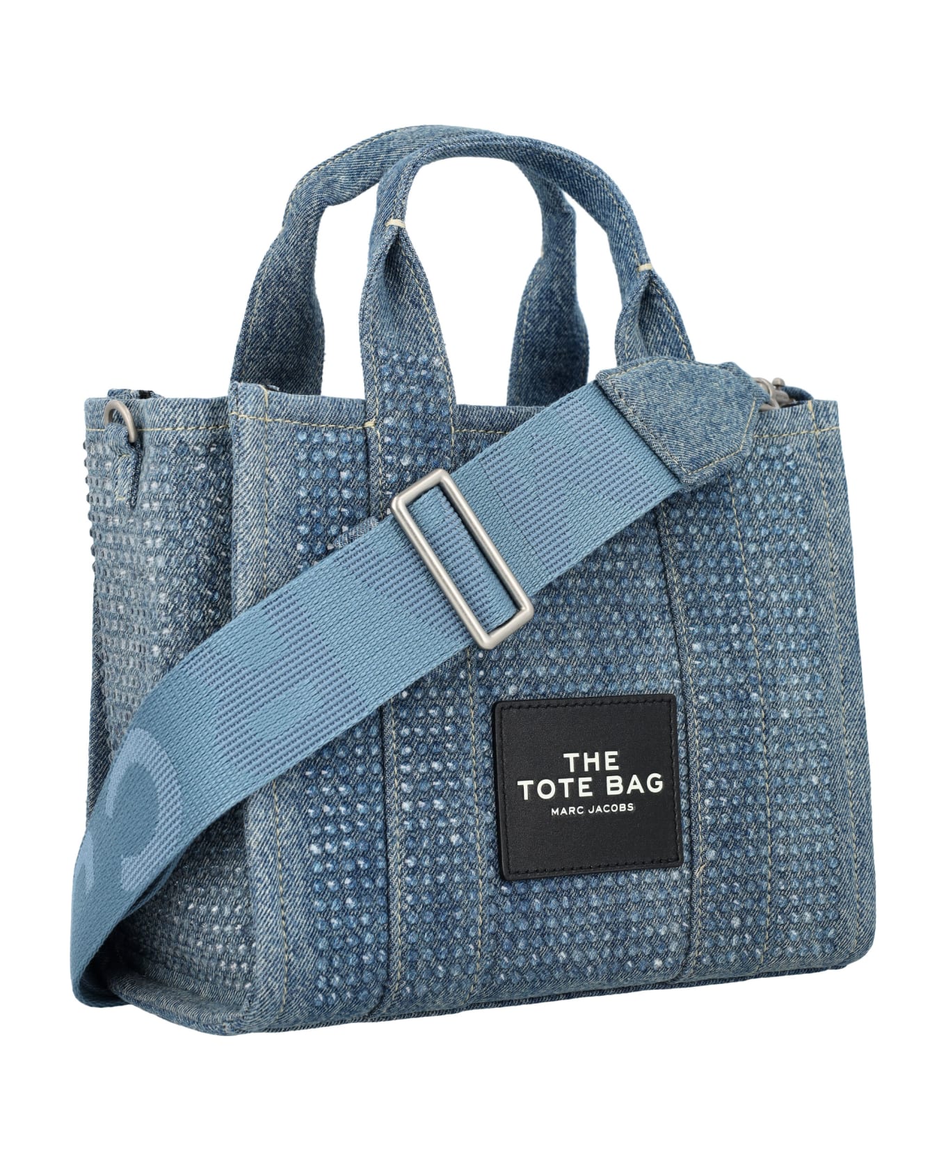 Cuero | The Small Denim Crystal Tote Bag
